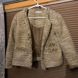 CAbi gold and cream jacket